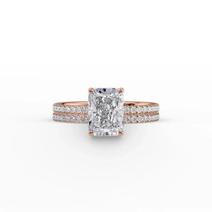 The Pave Eleanor Set With A 2.5 Carat Radiant Lab Diamond