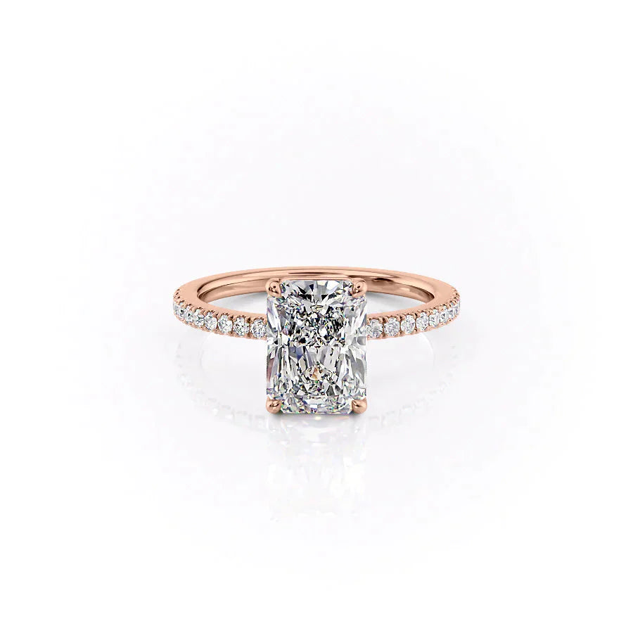 The Pave Eleanor Set With A 2.5 Carat Radiant Lab Diamond
