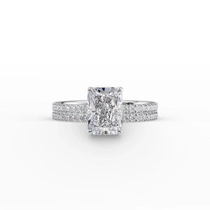 The Pave Eleanor Set With A 1.5 Carat Radiant Lab Diamond