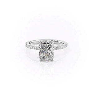 The Pave Eleanor Set With A 3 Carat Radiant Lab Diamond