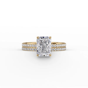 The Pave Eleanor Set With A 2.5 Carat Radiant Lab Diamond