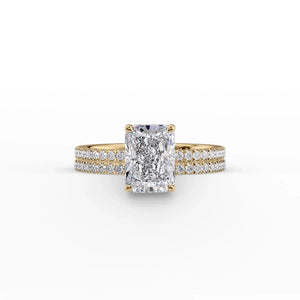 The Pave Eleanor Set With A 1.5 Carat Radiant Lab Diamond