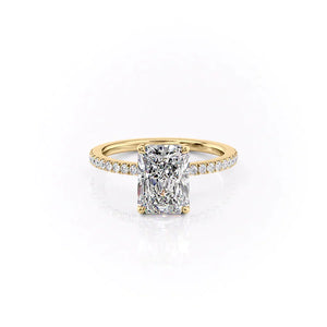 The Pave Eleanor Set With A 2.5 Carat Radiant Lab Diamond