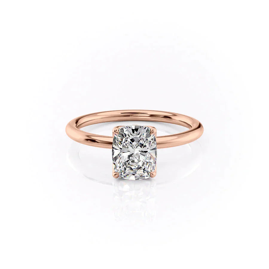 The Alison Set With A 3.5 Carat Elongated Cushion Moissanite