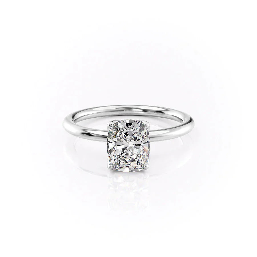 The Alison Set With A 2 Carat Elongated Cushion Lab Diamond