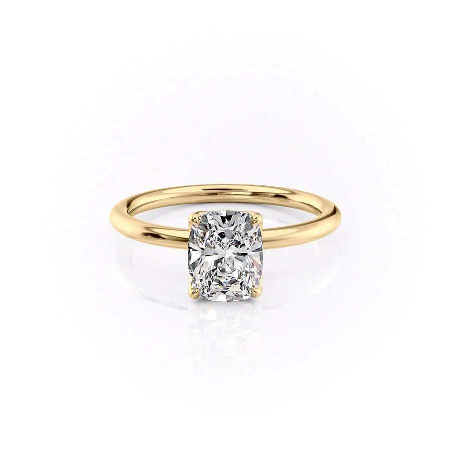 The Alison Set With A 1.5 Carat Elongated Cushion Moissanite