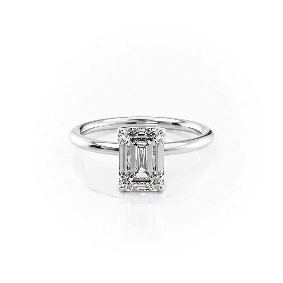 The Alison Set With A 2.5 Carat Emerald Moissanite