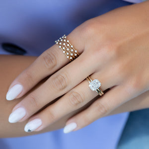 The Alison Set With A 1 Carat Elongated Cushion Lab Diamond