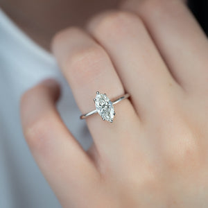 The Alison Set With A 2 Carat Marquise Lab Diamond