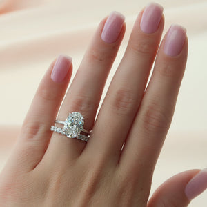 The Alison Set With A 1.5 Carat Oval Lab Diamond