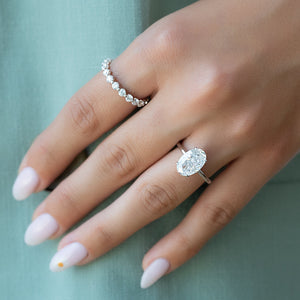 The Alison Set With A 1.5 Carat Oval Lab Diamond