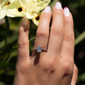 The Alison Set With A 1.5 Carat Oval Lab Diamond