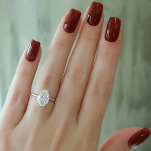 The Alison Set With A 1.5 Carat Oval Lab Diamond