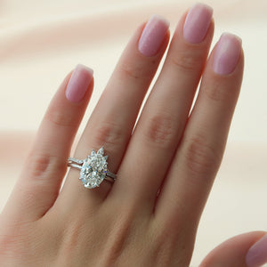 The Alison Set With A 1.5 Carat Oval Lab Diamond