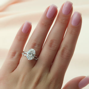 The Alison Set With A 1.5 Carat Oval Lab Diamond