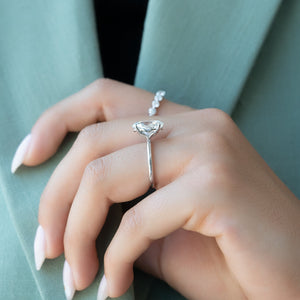 The Alison Set With A 1.5 Carat Oval Lab Diamond