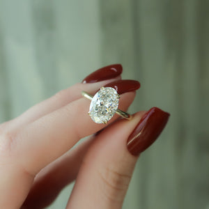 The Alison Set With A 1.5 Carat Oval Lab Diamond