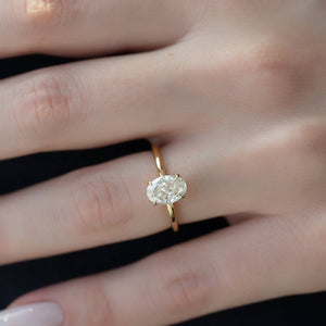 The Alison Set With A 1.5 Carat Oval Lab Diamond