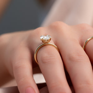 The Alison Set With A 1.5 Carat Oval Lab Diamond