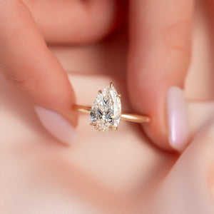 The Alison Set With A 3 Carat Pear Lab Diamond