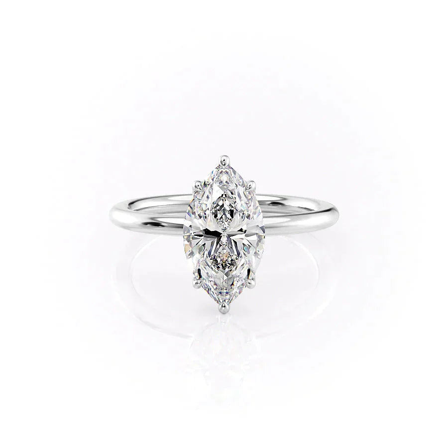The Alison Set With A 3 Carat Marquise Lab Diamond