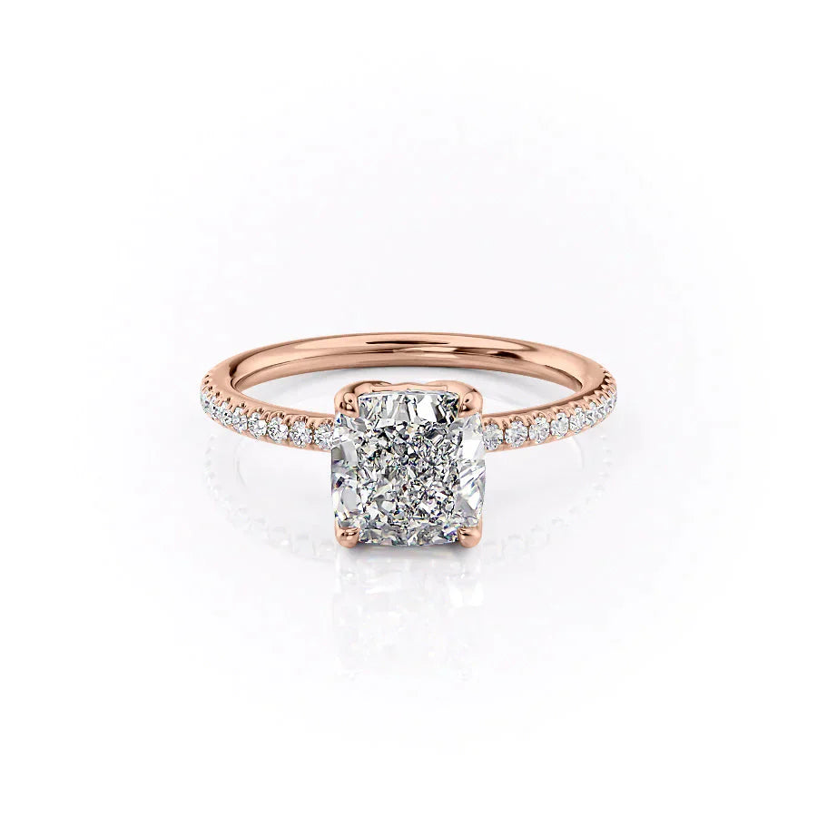 The Pave Alison Set With A 2 Carat Cushion Lab Diamond