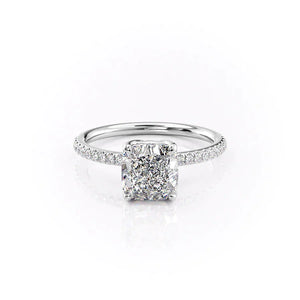 The Pave Alison Set With A 2.5 Carat Cushion Moissanite