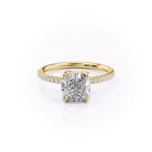 The Pave Alison Set With A 2 Carat Cushion Lab Diamond