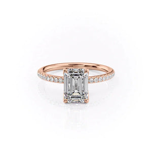 The Pave Alison Set With A 2.5 Carat Emerald Lab Diamond