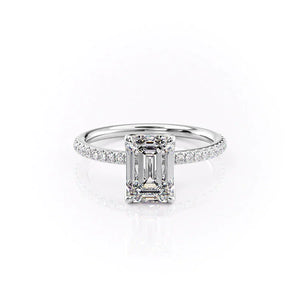 The Pave Alison Set With A 1.5 Carat Emerald Lab Diamond