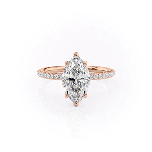 The Pave Alison Set With A 2 Carat Marquise Lab Diamond