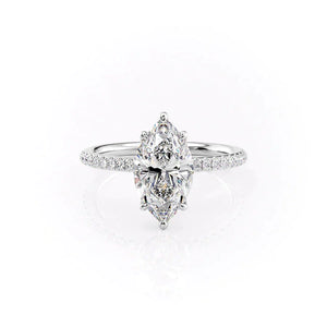 The Pave Alison Set With A 1 Carat Marquise Lab Diamond