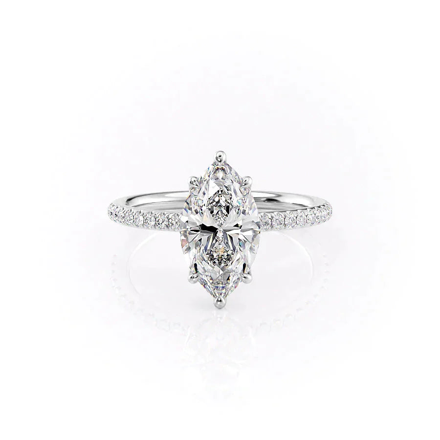 The Pave Alison Set With A 2 Carat Marquise Lab Diamond