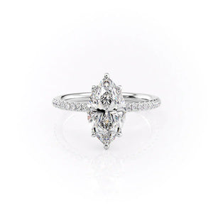 The Pave Alison Set With A 2.5 Carat Marquise Moissanite