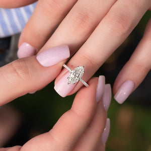The Pave Alison Set With A Marquise Moissanite