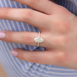 The Pave Alison Set With A Marquise Moissanite