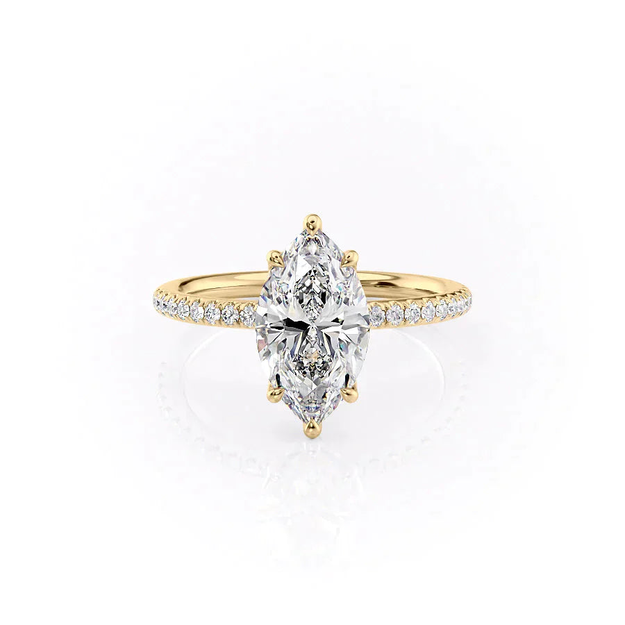 The Pave Alison Set With A 2.5 Carat Marquise Lab Diamond