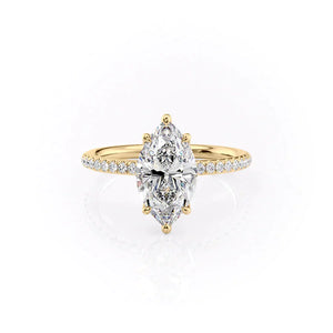 The Pave Alison Set With A 3 Carat Marquise Lab Diamond