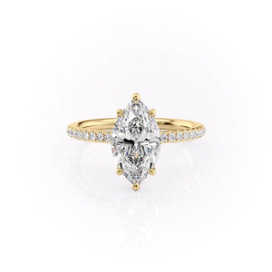 The Pave Alison Set With A 3.5 Carat Marquise Moissanite