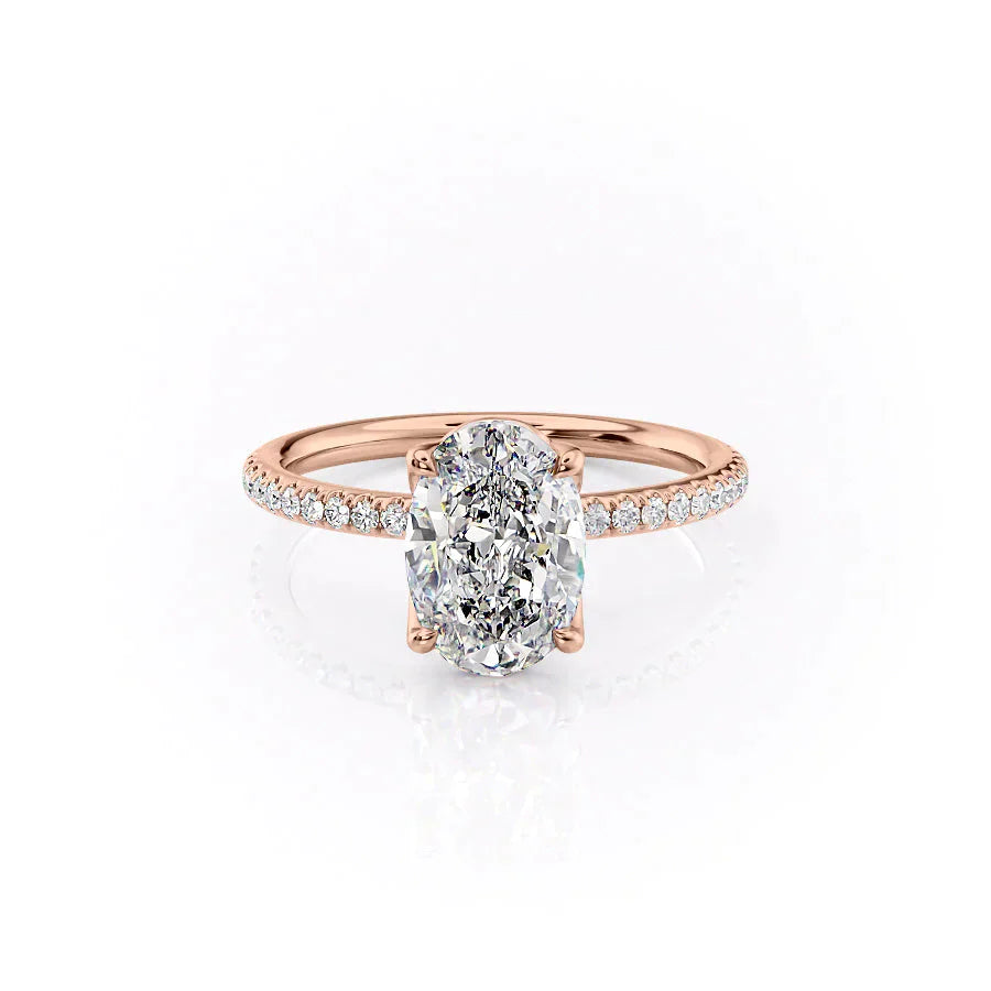 The Pave Alison Set With A 4.5 Carat Oval Moissanite