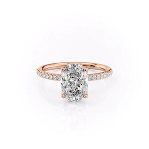 The Pave Alison Set With A 2.5 Carat Oval Lab Diamond