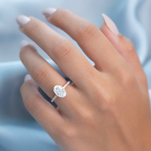 The Pave Alison Set With A 3 Carat Oval Lab Diamond
