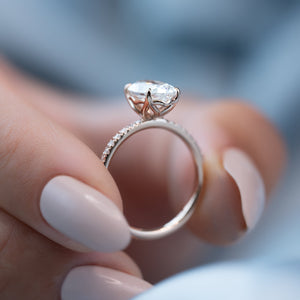The Pave Alison Set With A 3 Carat Oval Lab Diamond