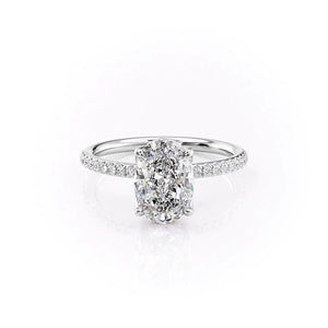 The Pave Alison Set With A 4.5 Carat Oval Moissanite