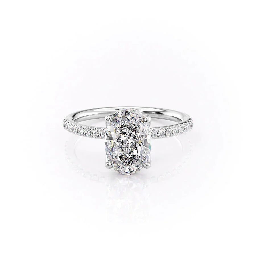 The Pave Alison Set With A 2.5 Carat Oval Lab Diamond