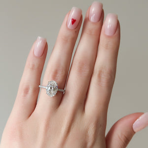 The Pave Alison Set With A 2 Carat Oval Lab Diamond