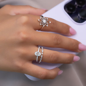 The Pave Alison Set With A 2 Carat Oval Lab Diamond