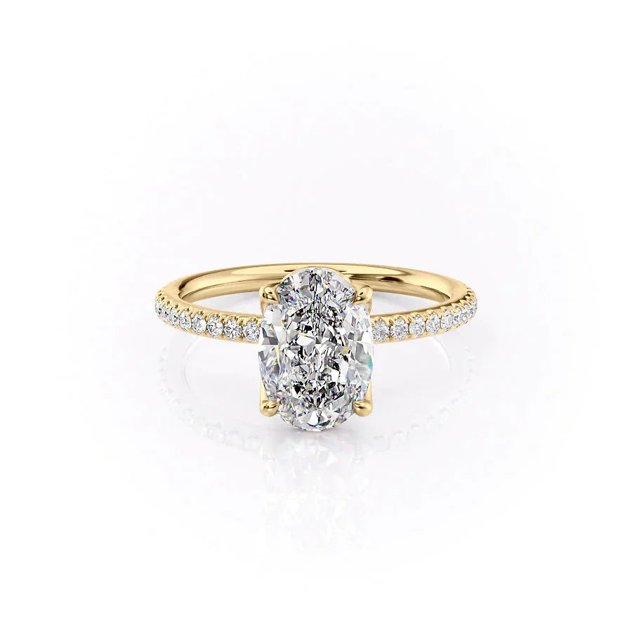 The Pave Alison Set With A 2 Carat Oval Lab Diamond