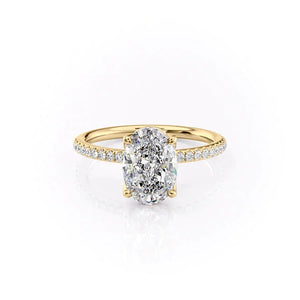 The Pave Alison Set With A 4.5 Carat Oval Moissanite