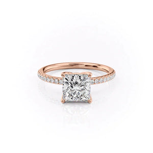 The Pave Alison Set With A 4.5 Carat Princess Moissanite